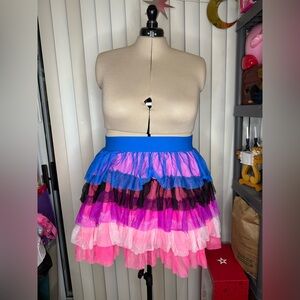 Pride Bisexual Tutu Vibrant Multicolor Layered A-Line Skirt size XXL